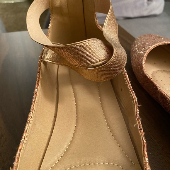 Lov Mark Rose Gold Sequin Ballet Flats Women’s Size 10 - Picture 3 of 7